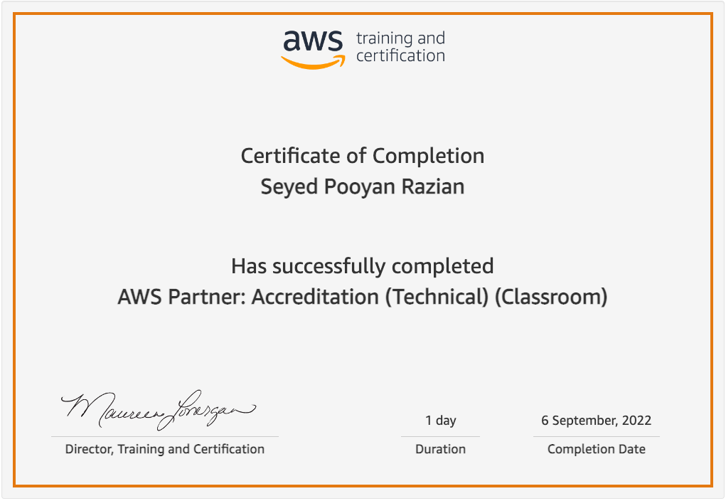 20220906 aws training certification of completion aws partner accreditation technical certificate
