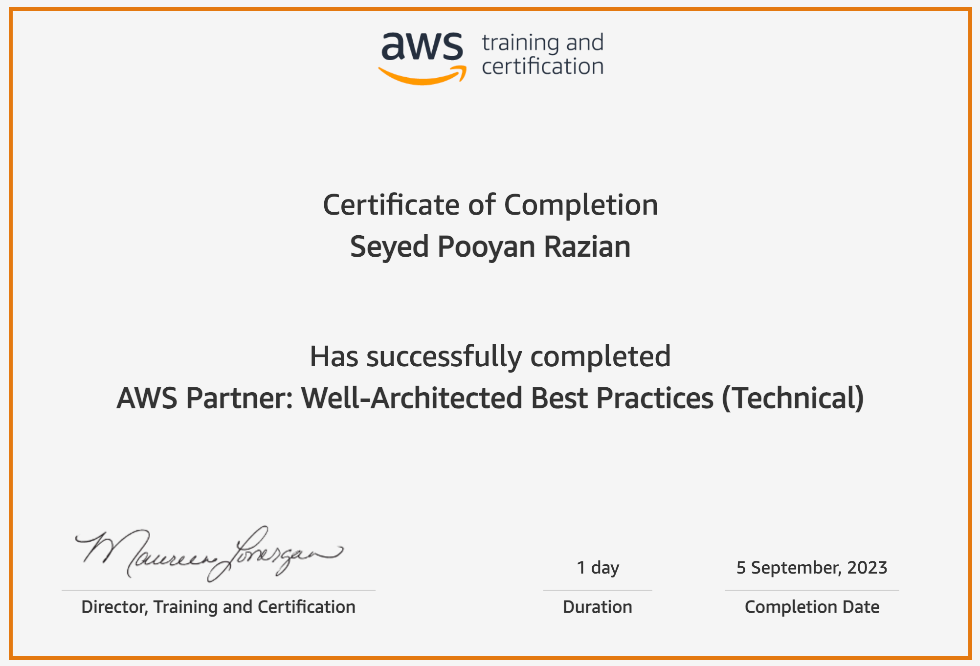 202309-aws-well-architected-course-1-completion certificate