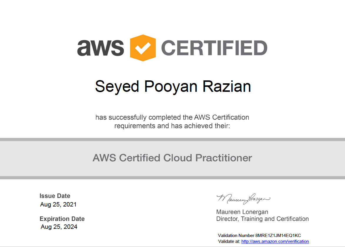 aws cloud practitioner 2021 cert certificate