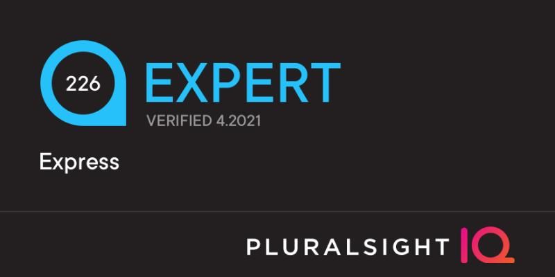 pluralsight skill iq expressjs certificate