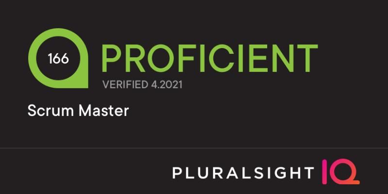 pluralsight skill iq scrum master certificate