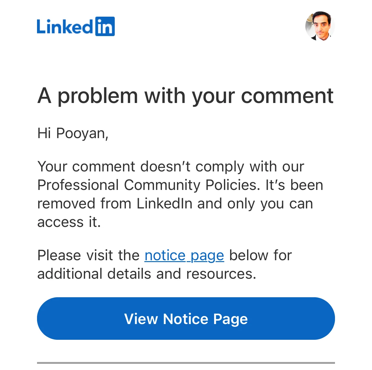 LinkedIn deleted one one my comments to one of the Israeli fake accounts that was spreading hatred towards Palestinians