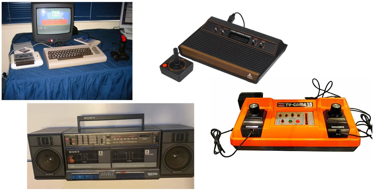 Good old days with TV Game, Atari, and cassette tapes
