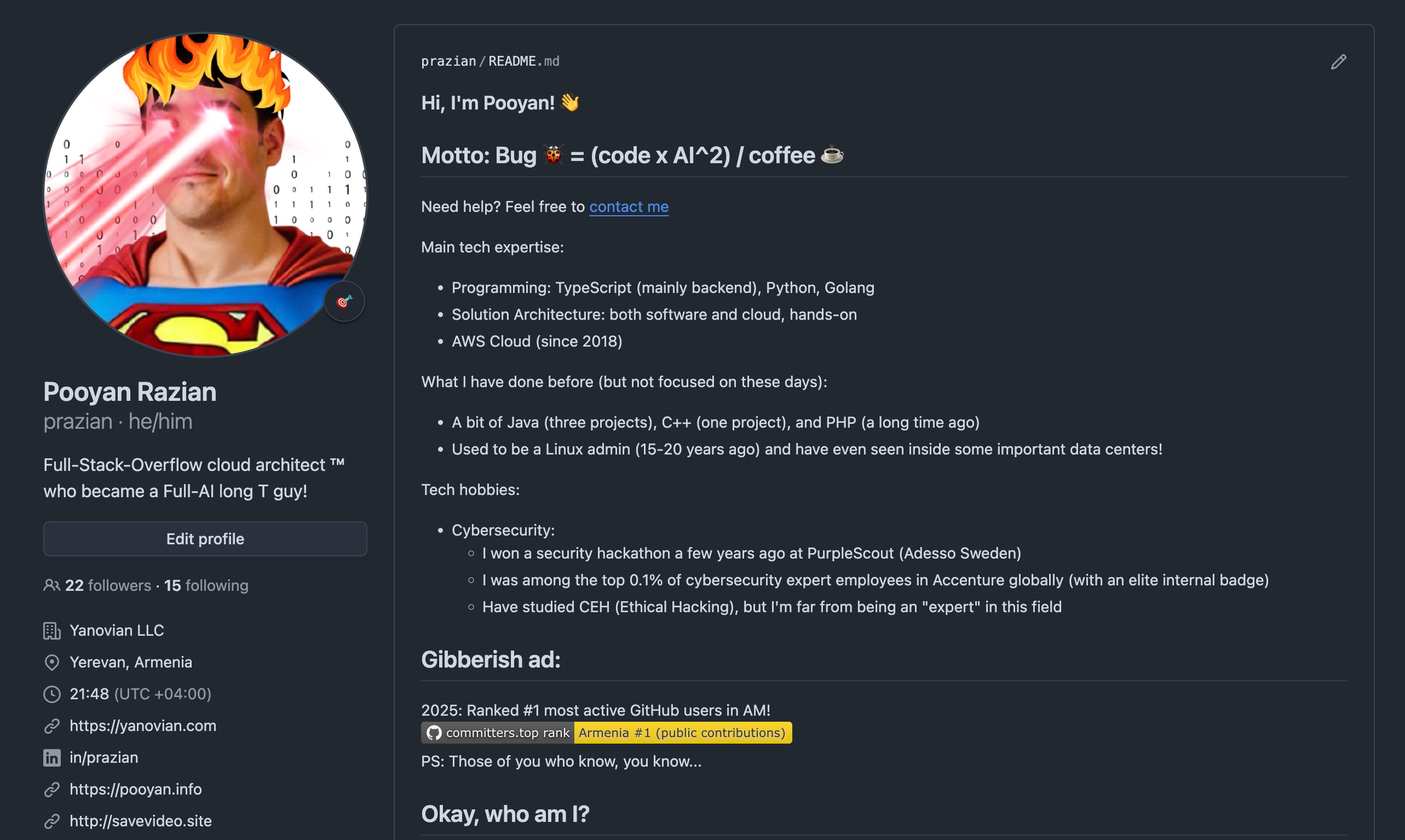 #1 GitHub Ninja goolakh contributor in Armenia!