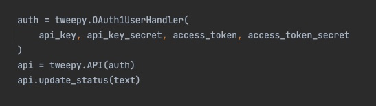 Sample code of a Twitter bot with python
