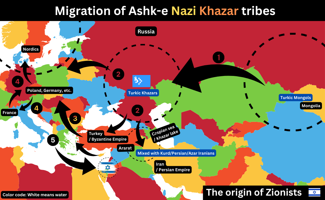The movement of Ashk-e-Nazi Turkic tribes throughout history