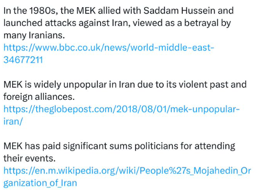 Iranians don't want MEK t3rrorists, while the US promotes them